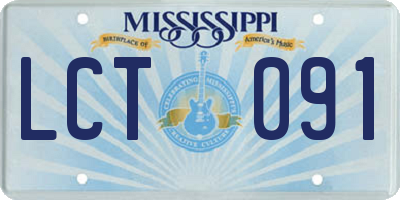 MS license plate LCT091