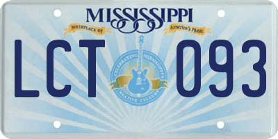 MS license plate LCT093