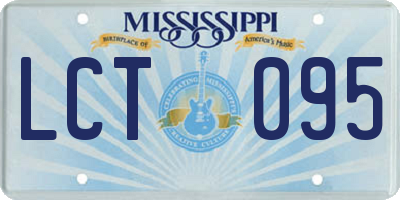 MS license plate LCT095