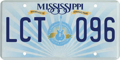 MS license plate LCT096