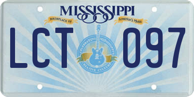 MS license plate LCT097