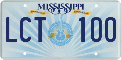 MS license plate LCT100