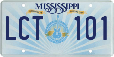 MS license plate LCT101