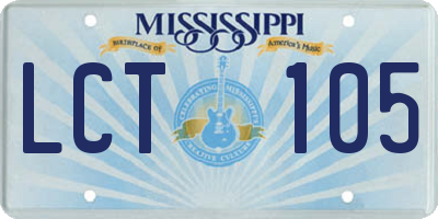 MS license plate LCT105