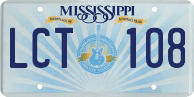 MS license plate LCT108