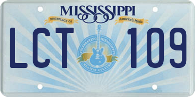 MS license plate LCT109