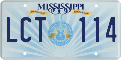 MS license plate LCT114