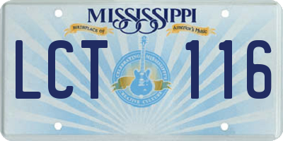 MS license plate LCT116