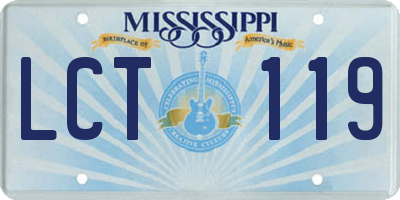 MS license plate LCT119