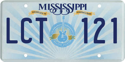 MS license plate LCT121