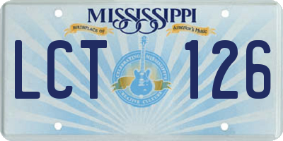 MS license plate LCT126