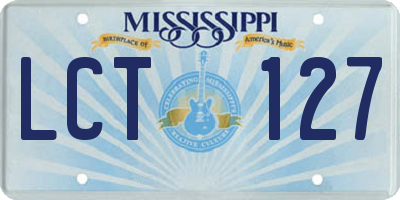 MS license plate LCT127