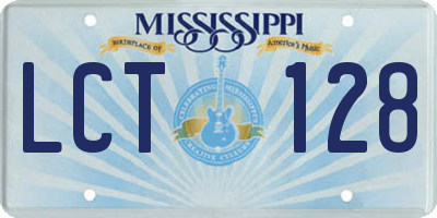 MS license plate LCT128