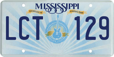 MS license plate LCT129