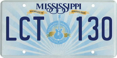MS license plate LCT130