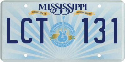 MS license plate LCT131