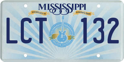 MS license plate LCT132