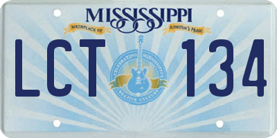 MS license plate LCT134
