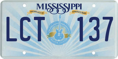MS license plate LCT137