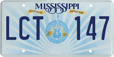 MS license plate LCT147