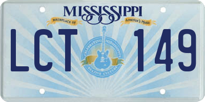 MS license plate LCT149