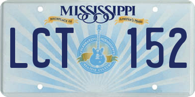 MS license plate LCT152