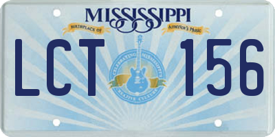 MS license plate LCT156