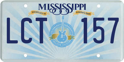MS license plate LCT157