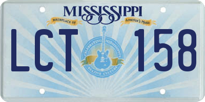 MS license plate LCT158