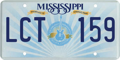 MS license plate LCT159
