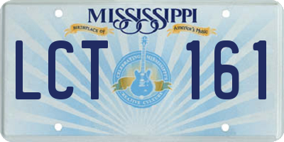 MS license plate LCT161