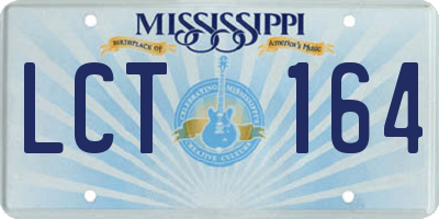 MS license plate LCT164