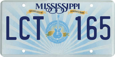 MS license plate LCT165