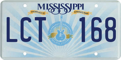 MS license plate LCT168