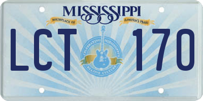 MS license plate LCT170