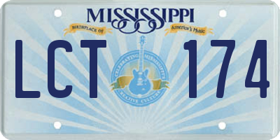 MS license plate LCT174