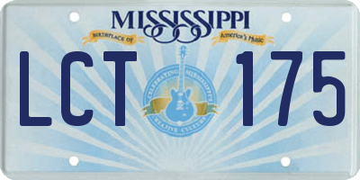 MS license plate LCT175