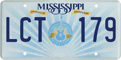 MS license plate LCT179