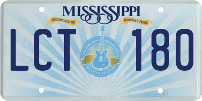 MS license plate LCT180