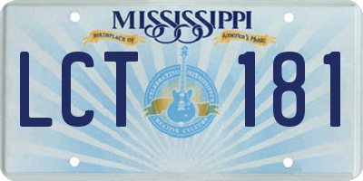 MS license plate LCT181