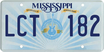 MS license plate LCT182