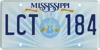 MS license plate LCT184