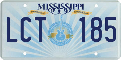 MS license plate LCT185