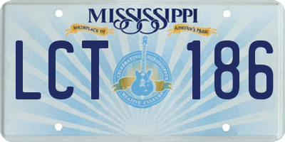 MS license plate LCT186