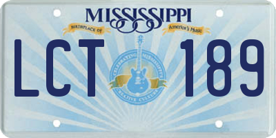 MS license plate LCT189