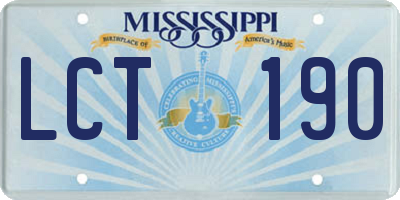 MS license plate LCT190