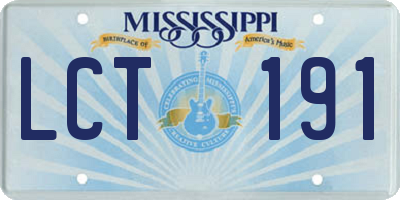 MS license plate LCT191