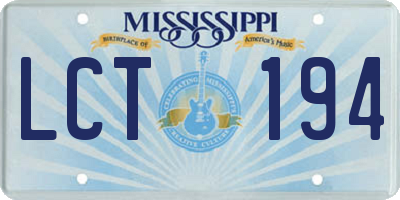 MS license plate LCT194