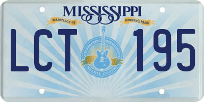 MS license plate LCT195