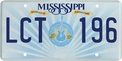 MS license plate LCT196